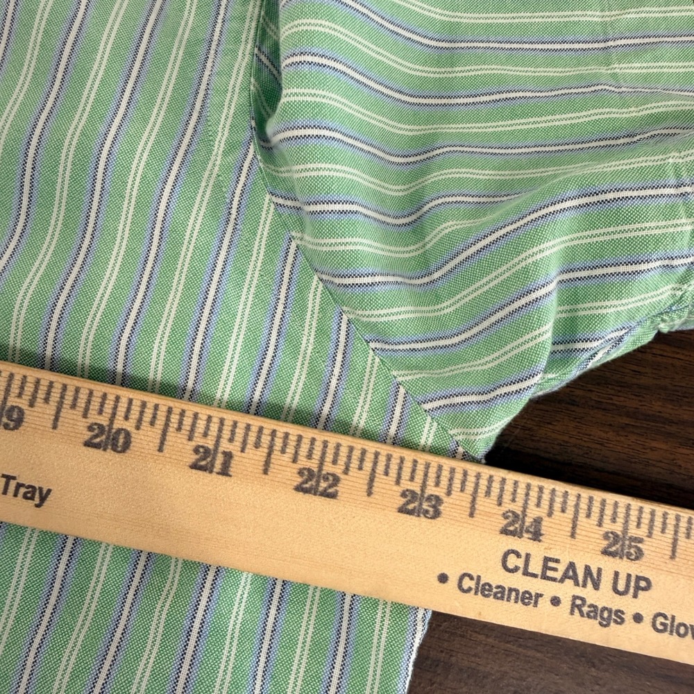 Ralph Lauren Button Down Mens Large Pre-Owned Pastel Green Striped Custom Fit - Picture 13 of 15